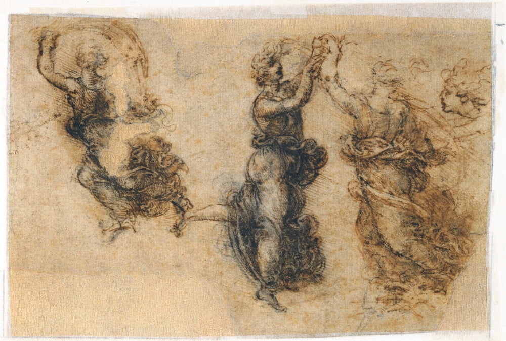 Study Of Dancing Figures Canvas Art - (36 x 24)