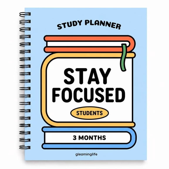 Study Planner for Students, 3 Month Academic Planner, Daily Study Tracker with Spiral Binding, Goal Setting, Homework Organizer, School Planner Notebook, Stay Focused, 5.16 x 6.1 in