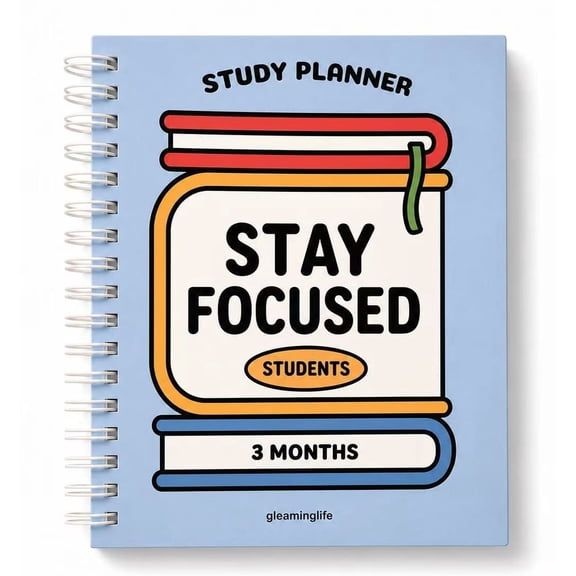 Study Planner for Students, 3 Month Academic Planner, Daily Study Tracker with Spiral Binding, Goal Setting, Homework Organizer, School Planner Notebook, Stay Focused, 5.16 x 6.1 in