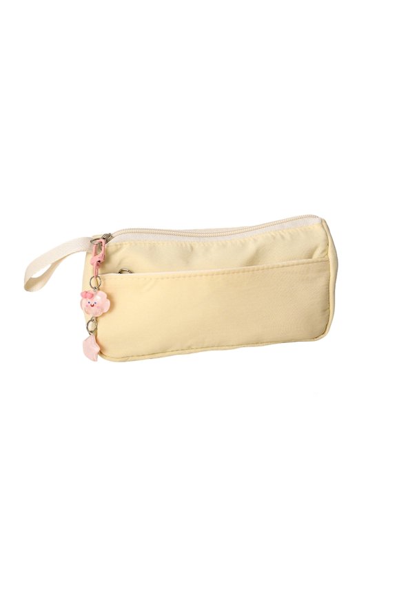 Study Season Creative Functional Vibrant Multi-Purpose Storage Pouch, Portable Dual-Use Stationery & Cosmetic Brush Organizer Bag For Household Office Daily Small Item Storage Planning-(Yellow)