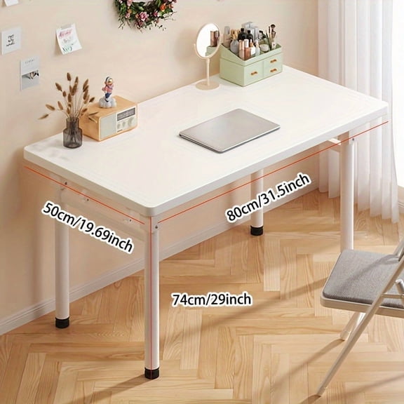 Study Table Computer Desk, Home Office Desk, No Assembly Required Modern Simple Style Space Saving Foldable Work Gaming Desk, Basic Writing Table For Study Student, Natural