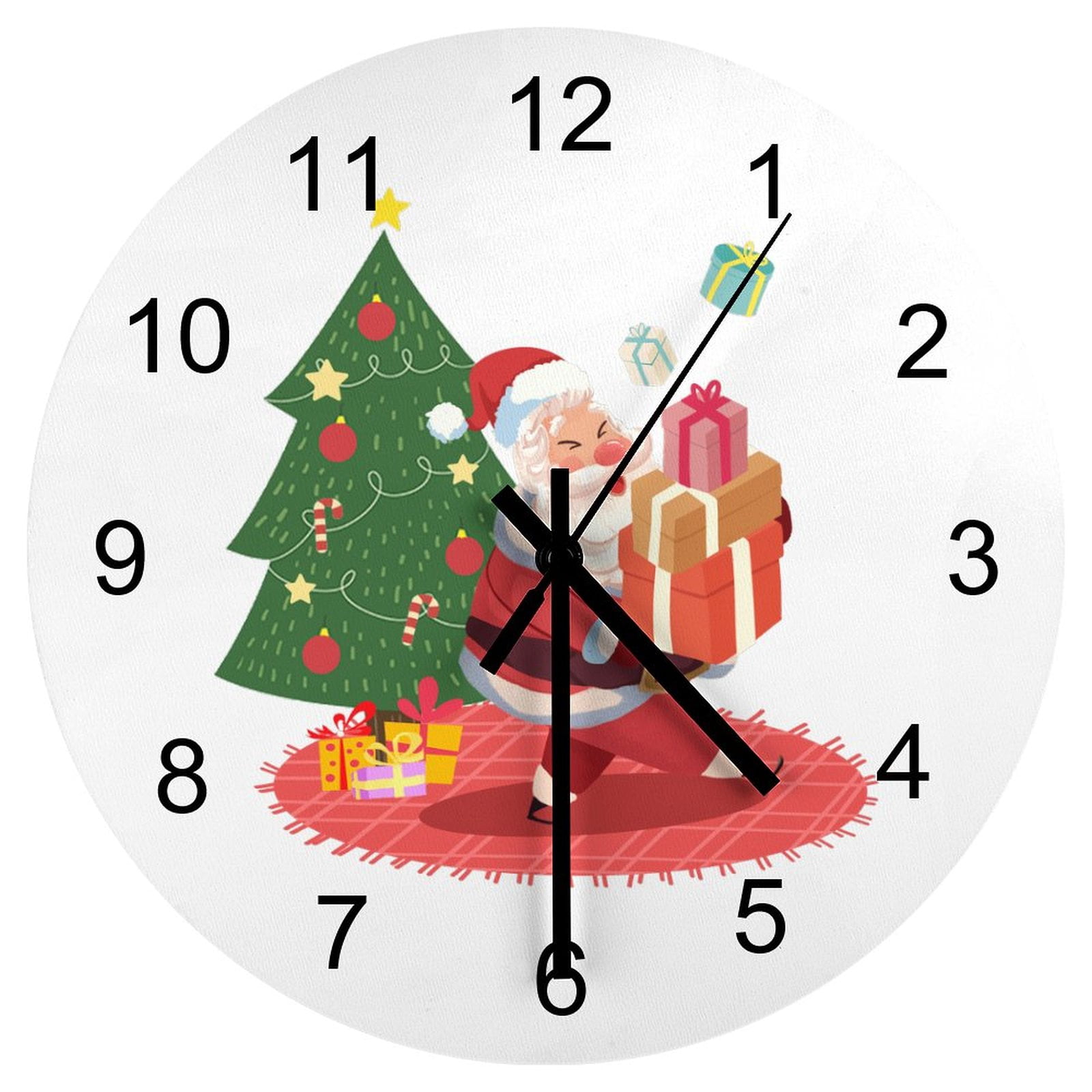 Study Wall Clock Claus Clocks 12 inch Mute Wooden Round Trend Nordic ...