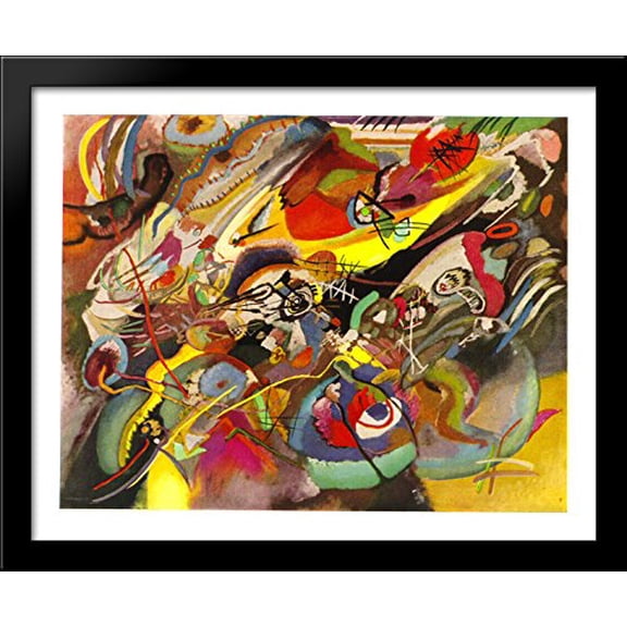 Study for Composition VII 34x28 Large Black Wood Framed Print Art by Wassily Kandinsky
