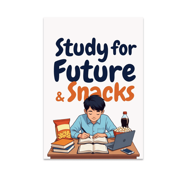 Study for Future and Snacks - Student Desk Decor - 13x19 Poster Print