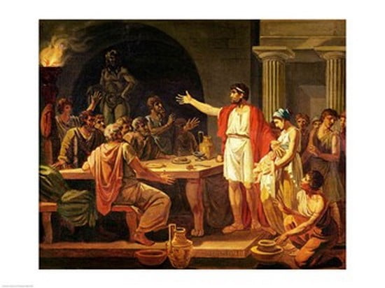 Study for Lycurgus Showing the Ancients of Sparta their King 1791 Canvas Art - Jacques-Louis David (24 x 18)