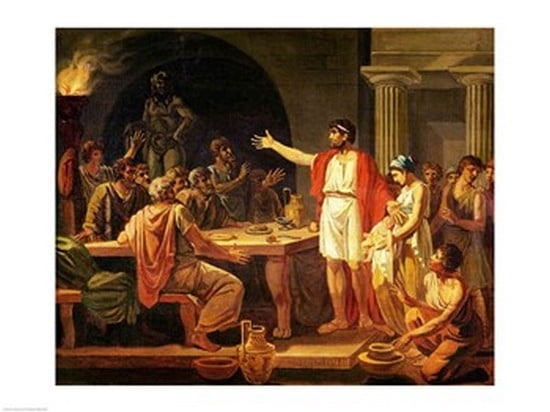 Study for Lycurgus Showing the Ancients of Sparta their King 1791 Canvas Art - Jacques-Louis David (36 x 24)