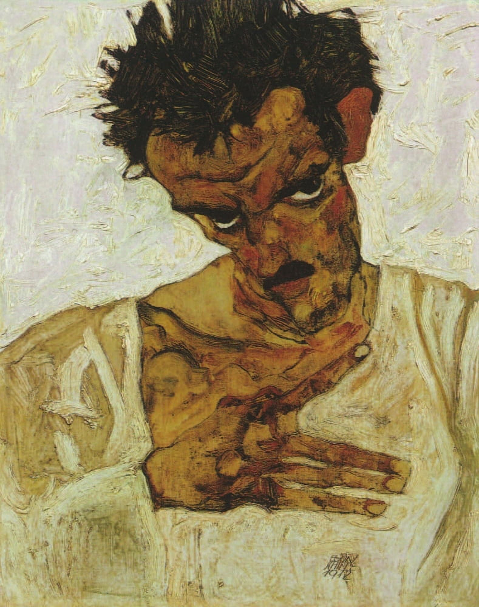 Study for The Hermits 1912 Canvas Art - Egon Schiele (18 x 24)