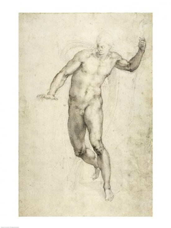 Study for The Last Judgement Canvas Art - Michelangelo Buonarroti (18 x 24)