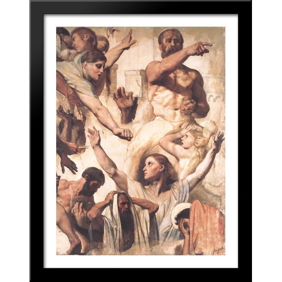 Study for The Martyrdom of St. Symphorien 28x36 Large Black Wood Framed Print Art by Jean Auguste Dominique Ingres