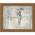 thumbnail image 1 of Study for a Christ on the Cross 23x20 Gold Ornate Wood Framed Canvas Art by Michelangelo, 1 of 2