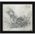 thumbnail image 1 of Study for a Resurrection of Christ 30x28 Large Black Ornate Wood Framed Canvas Art by Michelangelo, 1 of 2