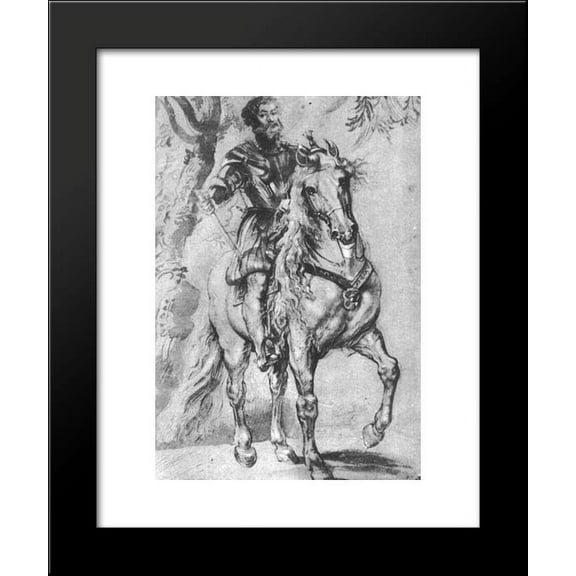 Study for an Equestrian Portrait of the Duke of Lerma 20x24 Framed Art Print by Peter Paul Rubens