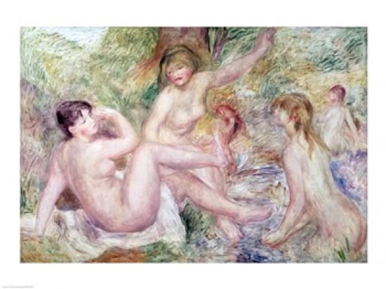 Study for the Large Bathers 1885-1901 Canvas Art - Pierre-Auguste Renoir (24 x 18)