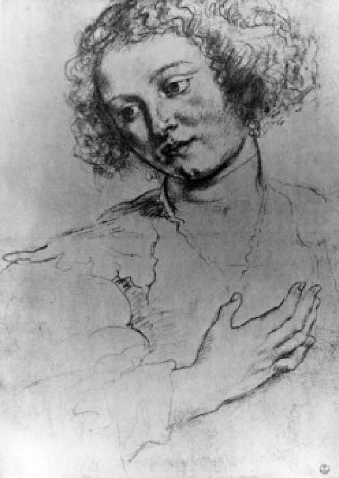 Study for the figure of Magdalen for the Painting of Maria Adored by the Saints by unknown artist Italy Florence Canvas Art - (18 x 24)
