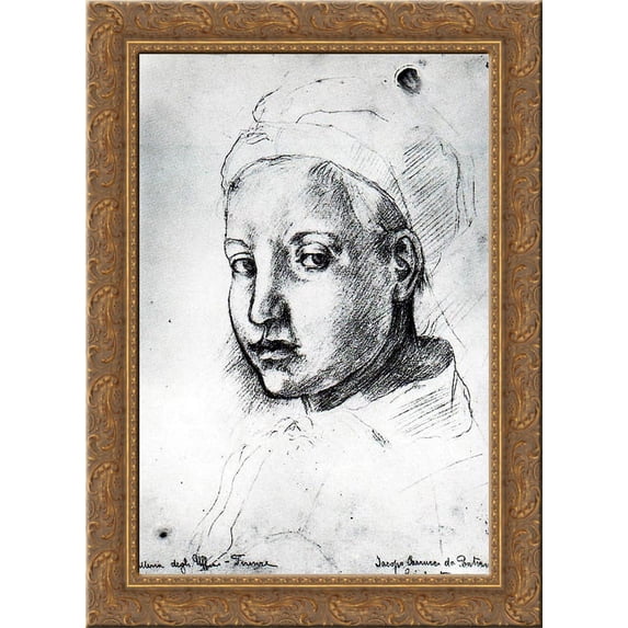 Study from Pontormo 24x18 Gold Ornate Wood Framed Canvas Art by Umberto Boccioni