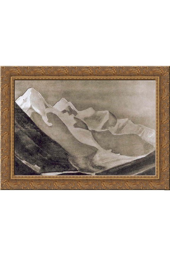 Study of Belukha 24x18 Gold Ornate Wood Framed Canvas Art by Nicholas Roerich
