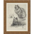 thumbnail image 1 of Study of Cats and Figures 24x20 Gold Ornate Wood Framed Canvas Art by Theophile Steinlen, 1 of 2