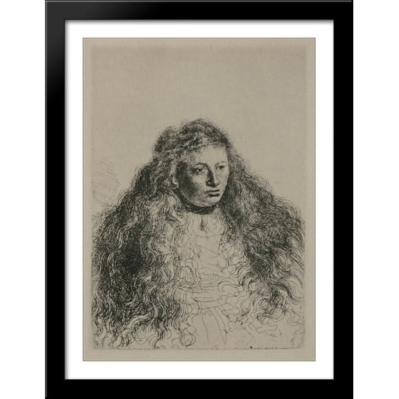 Study of Jewish Bride 28x38 Large Black Wood Framed Print Art by Rembrandt