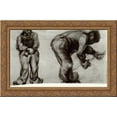 thumbnail image 1 of Study of Two Peasants 24x16 Gold Ornate Wood Framed Canvas Art by Vincent van Gogh, 1 of 2