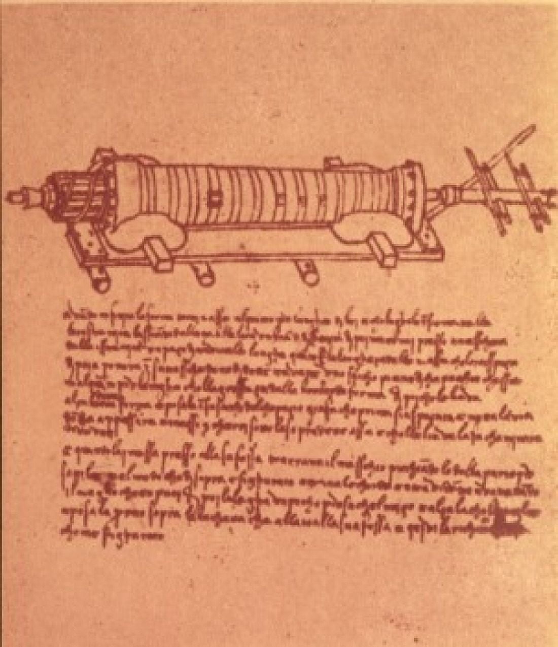 Study of a Cannon Leondardo da Vinci 1452-1519 Florentine Canvas Art - Leonardo da Vinci (24 x 36)
