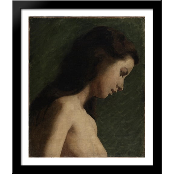 Study of a Girl's Head 28x34 Large Black Wood Framed Print Art by Thomas Eakins