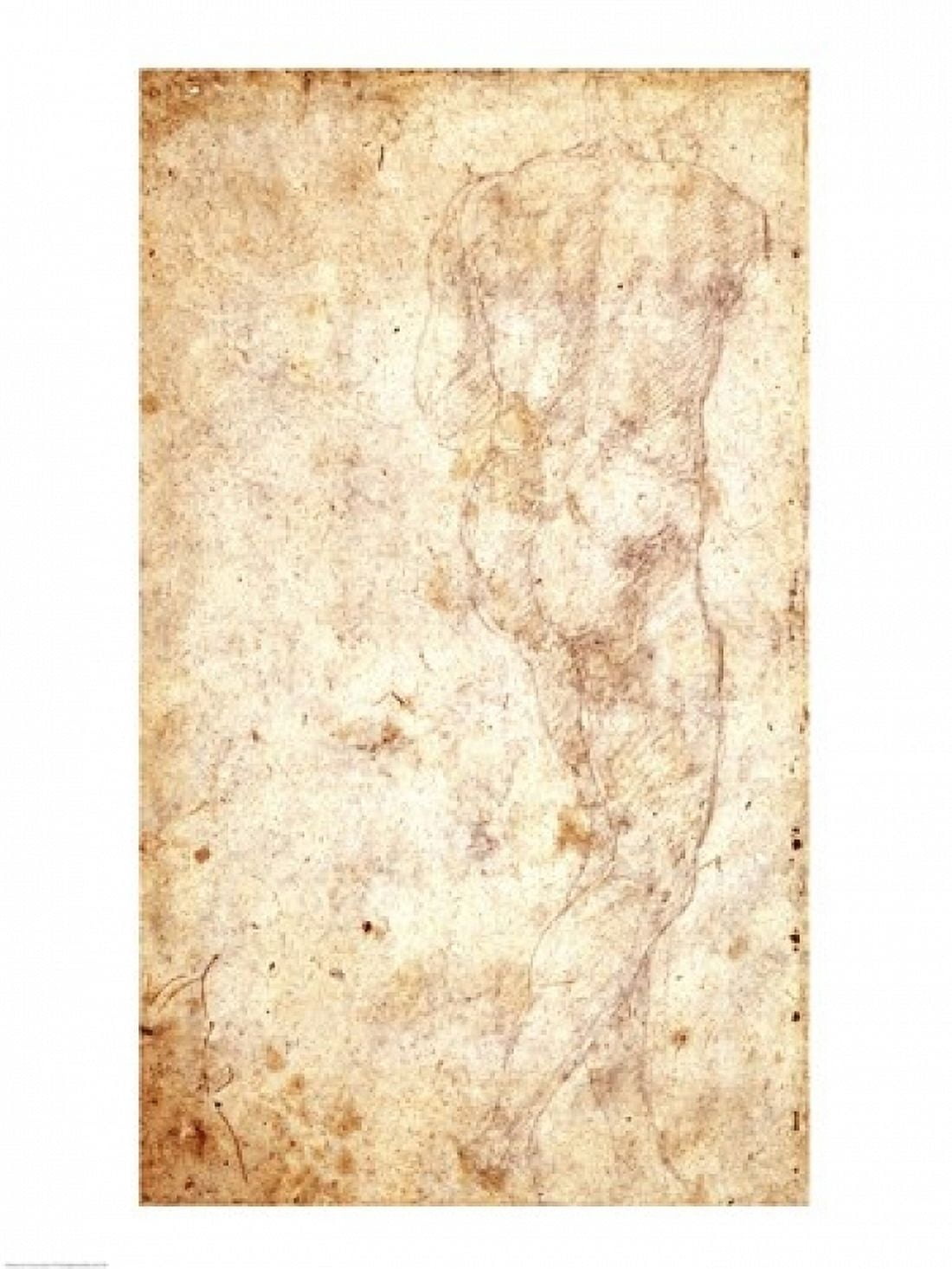 Study of a Male Nude Canvas Art - Michelangelo Buonarroti (24 x 36)
