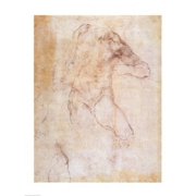 Study of a male nude Canvas Art - Michelangelo Buonarroti 18 x 24