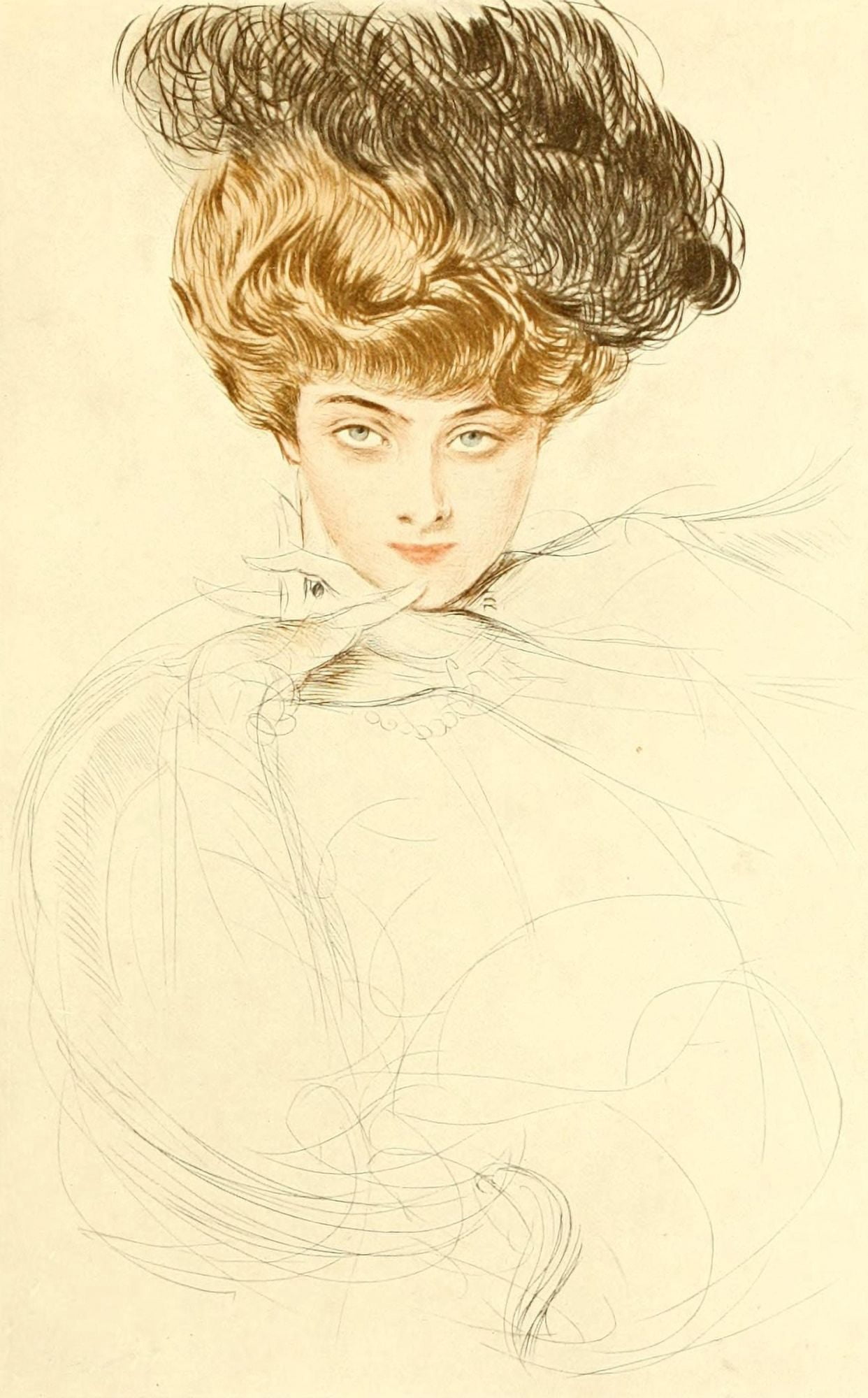 Study of a woman 3 Canvas Art - Paul Csar Helleu (18 x 24)