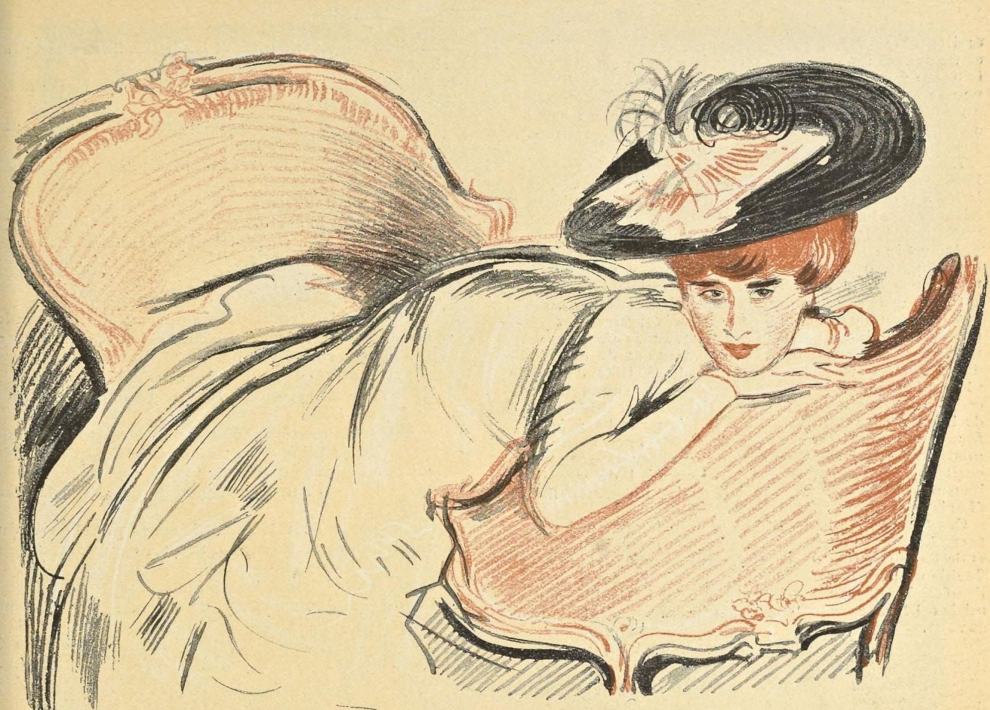Study of a woman Canvas Art - Paul Csar Helleu (18 x 24)