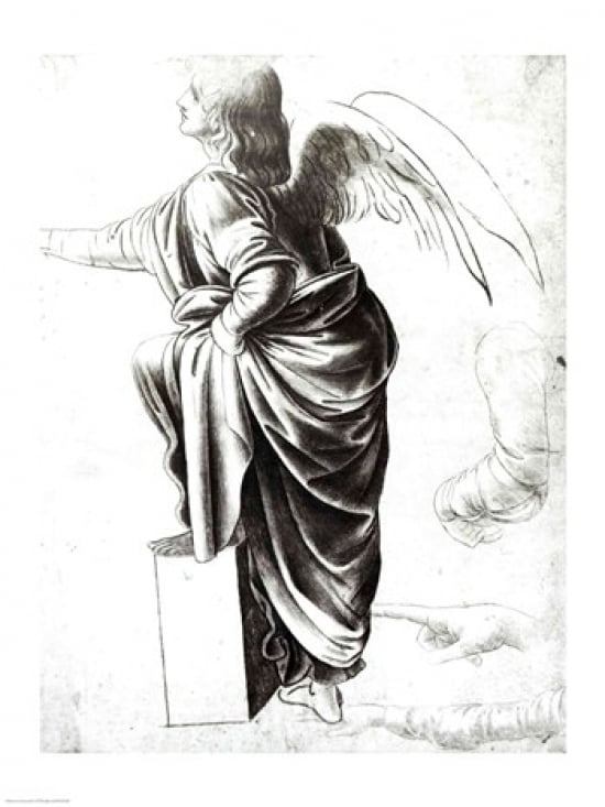 Study of an Angel Canvas Art - Leonardo Da Vinci (18 x 24)