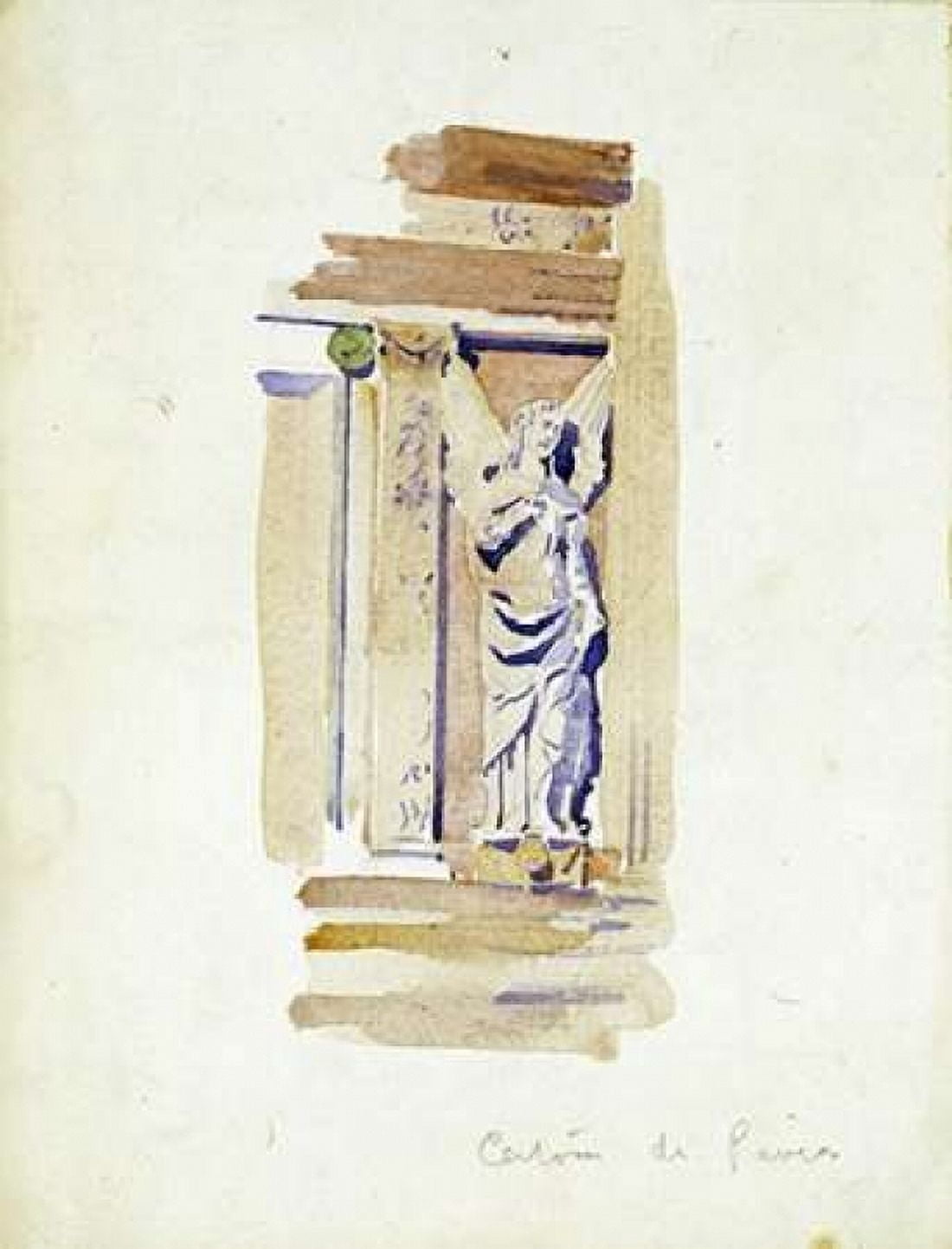 Study of an Angel Statue Canvas Art - Charles Rennie Mackintosh (22 x 28)