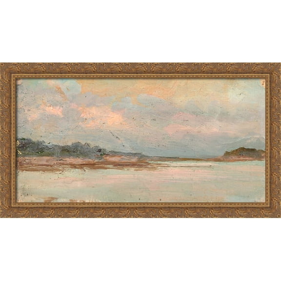 Study of landscape 40x22 Large Gold Ornate Wood Framed Canvas Art by Nicholas Roerich