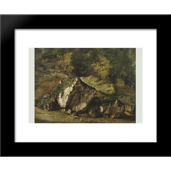 Study of rocks 20x24 Framed Art Print by Theodore Rousseau