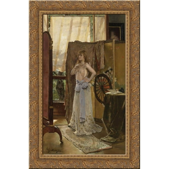 Study of the Role 24x16 Gold Ornate Wood Framed Canvas Art by Alfred Stevens