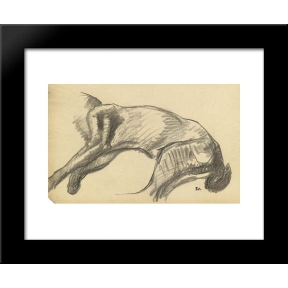 Study of the body of a cat stretching out 20x24 Framed Art Print by Theophile Steinlen