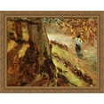 thumbnail image 1 of Study of tree trunks 36x28 Large Gold Ornate Wood Framed Canvas Art by John Constable, 1 of 2