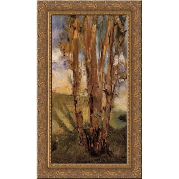 Study of trees 17x24 Gold Ornate Wood Framed Canvas Art by Manet, Edouard