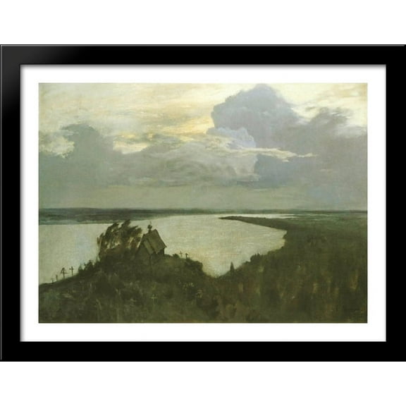 Study to Above the eternal tranquility 36x28 Large Black Wood Framed Print Art by Isaac Levitan