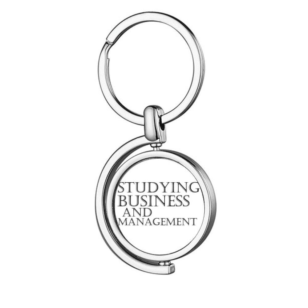 Studying Business and Management Rotating Keychain Metal Keyring Holder ...