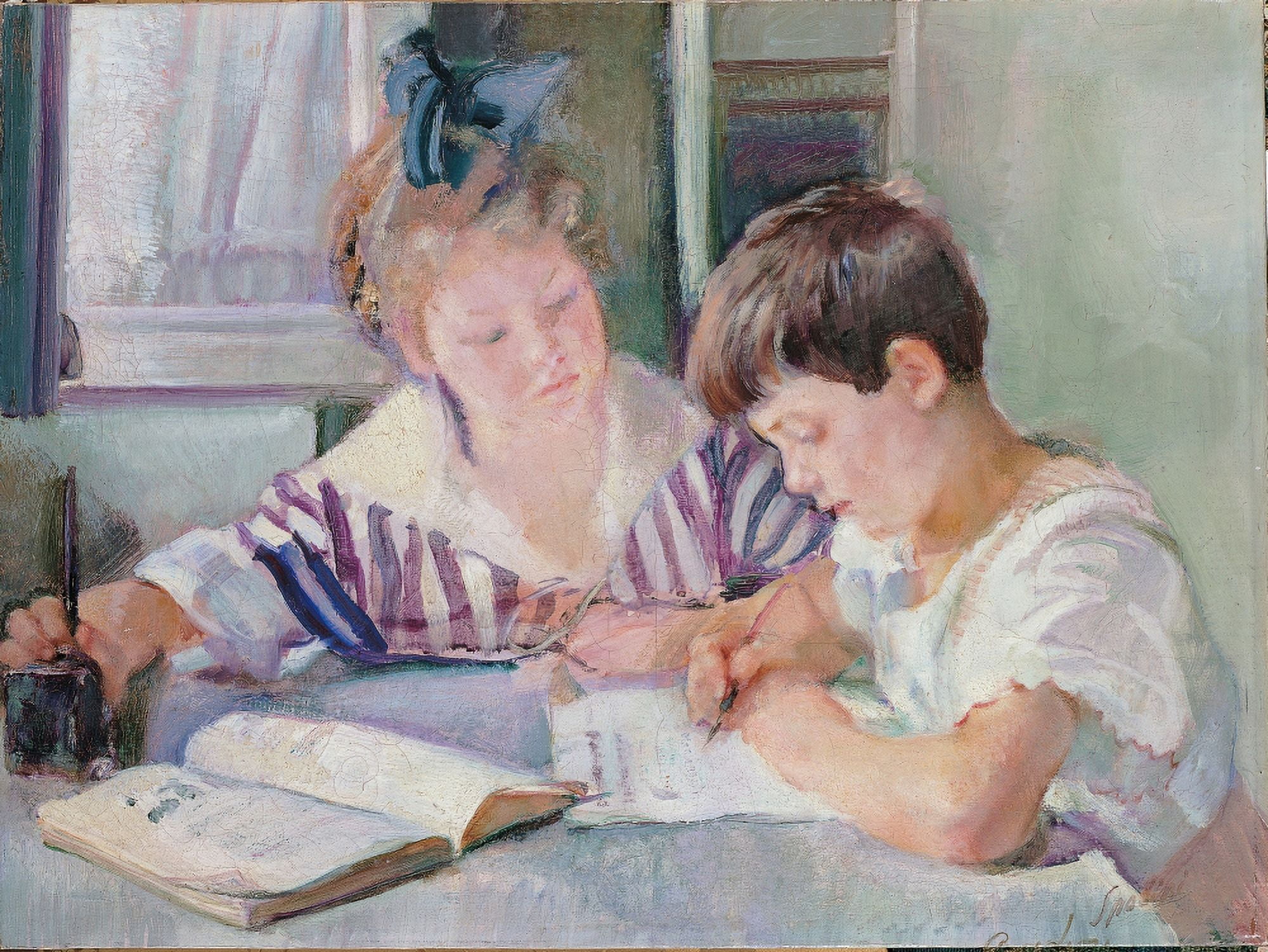 Studying Children Canvas Art - (36 x 24)