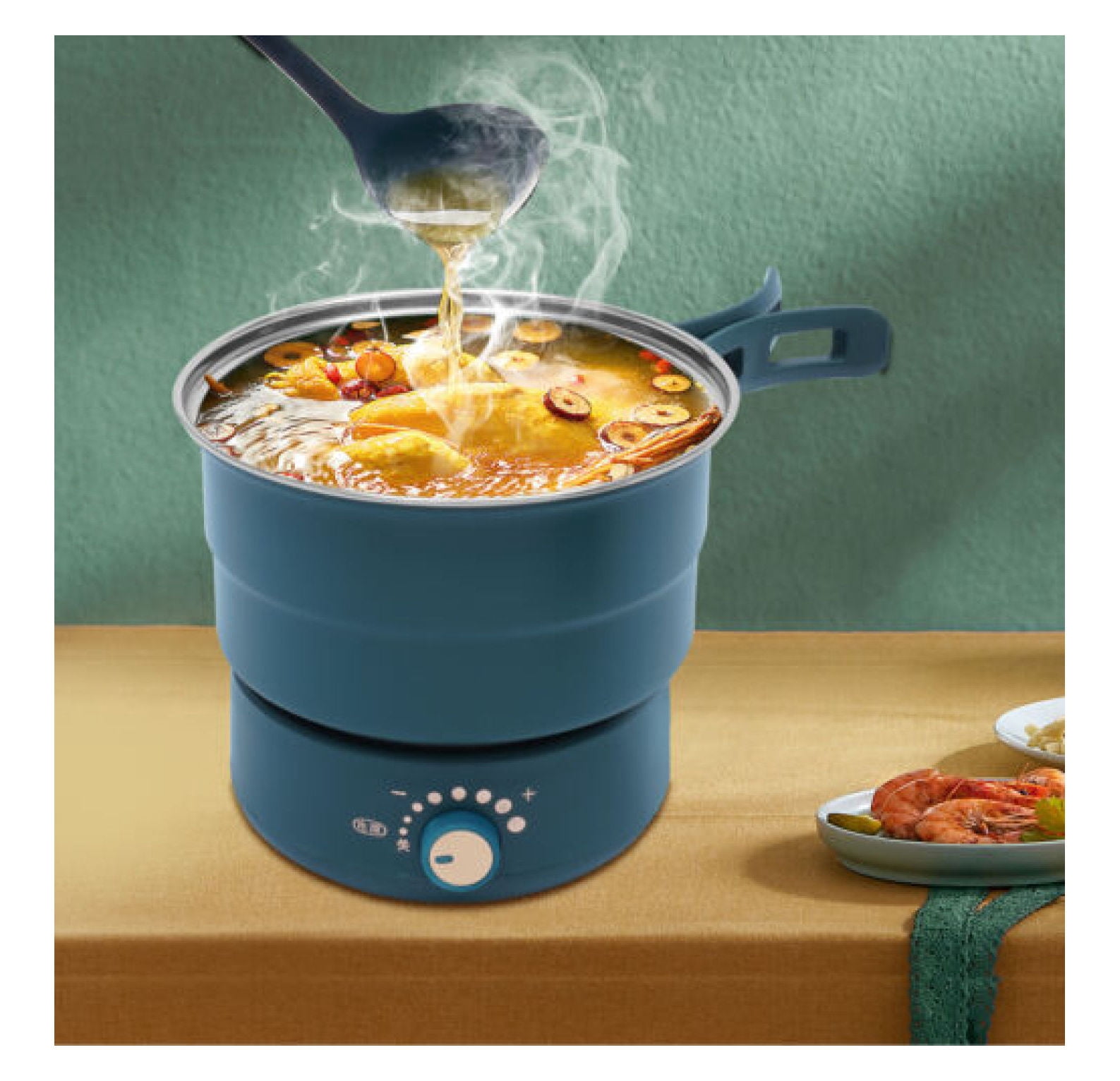 Studyli 110v Portable Electric Hot Pot Multi-purpose Cookware Steaming Boiling Frying