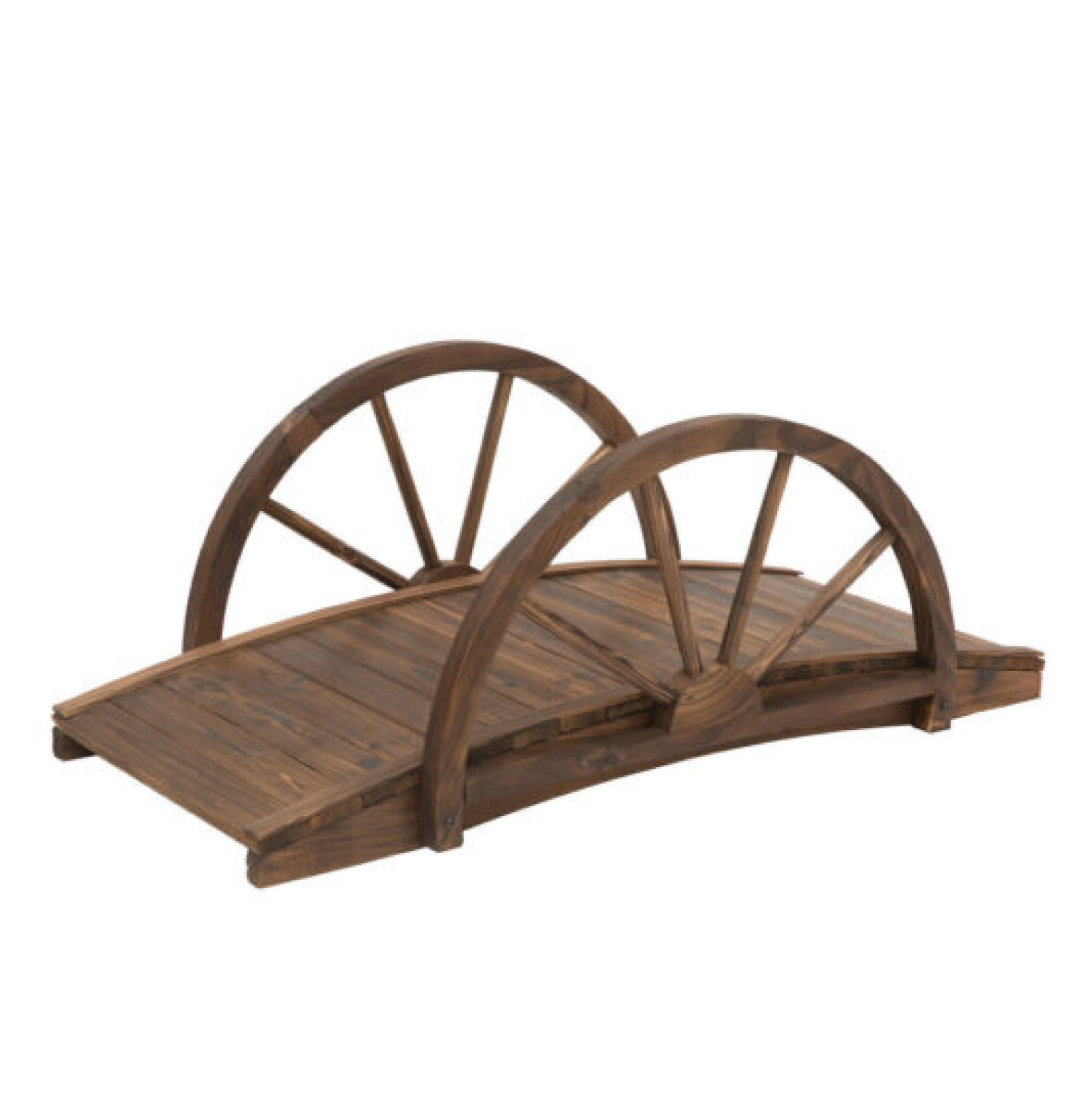 Studyli 3.3ft Garden Bridge with Arch Rail Footbridge Walkway Decor ...