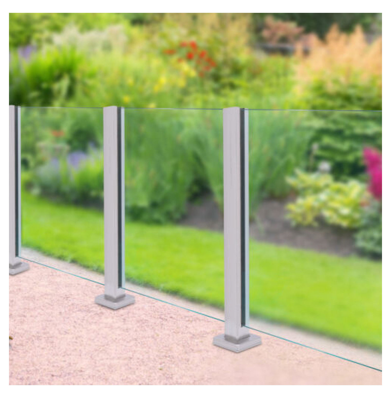 ‎Studyli 65cm Glass Railing Post Post Stainless Steel Balustrade for ...