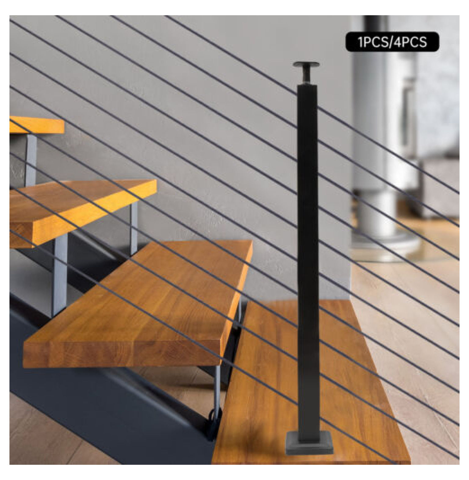 ‎Studyli Cable Railing Post Stainless Steel Deck Railing Kit DIY Stair ...