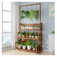 thumbnail image 2 of UNHO XL Large 17-Pot Wood Plant Stand – Indoor/Outdoor, Carbonized Anti-Corrosion 2 of 6