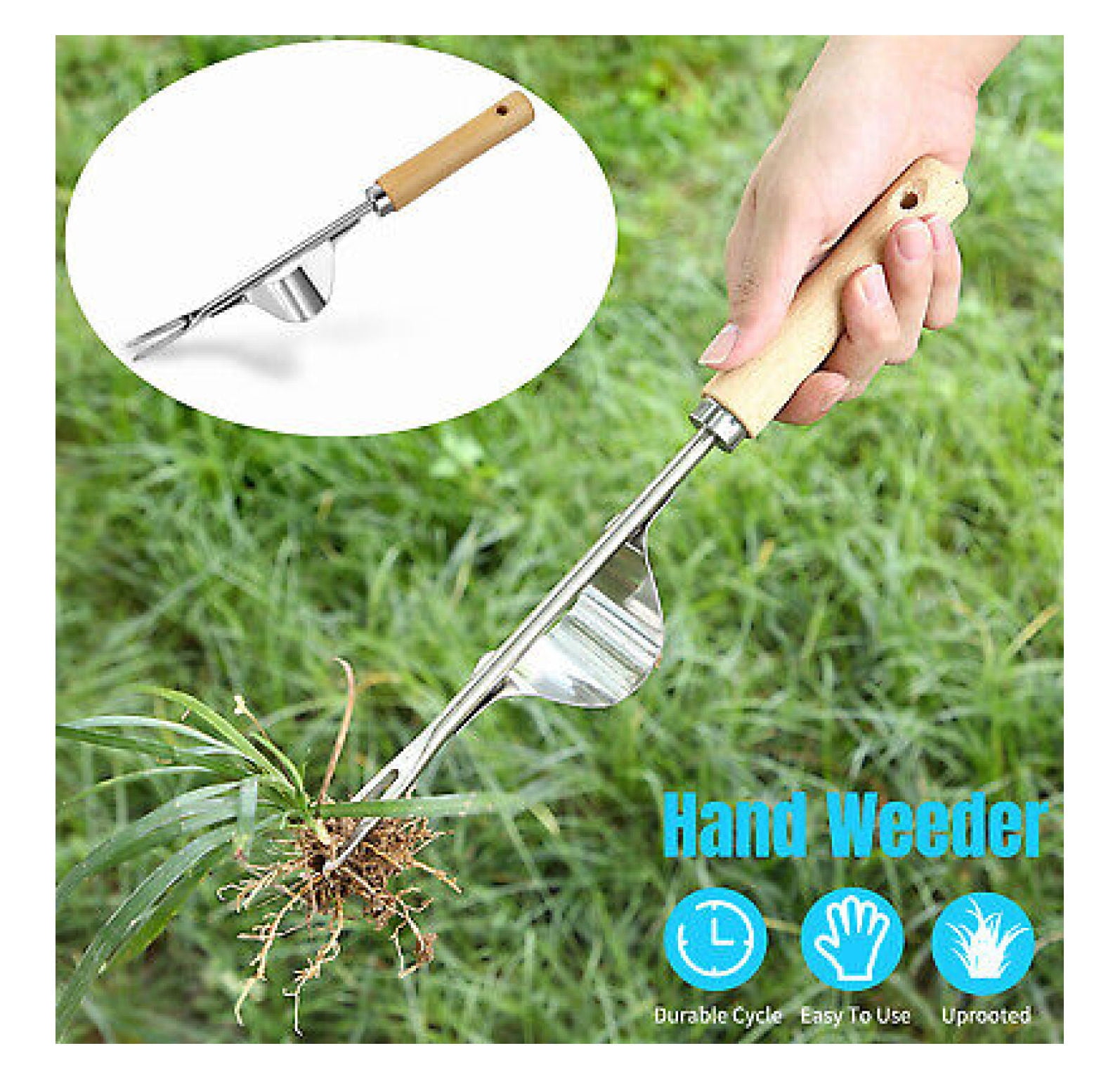 ‎Studyli Steel Garden Lawn V Hand Weeder Remove Root Weed Easy Manual ...