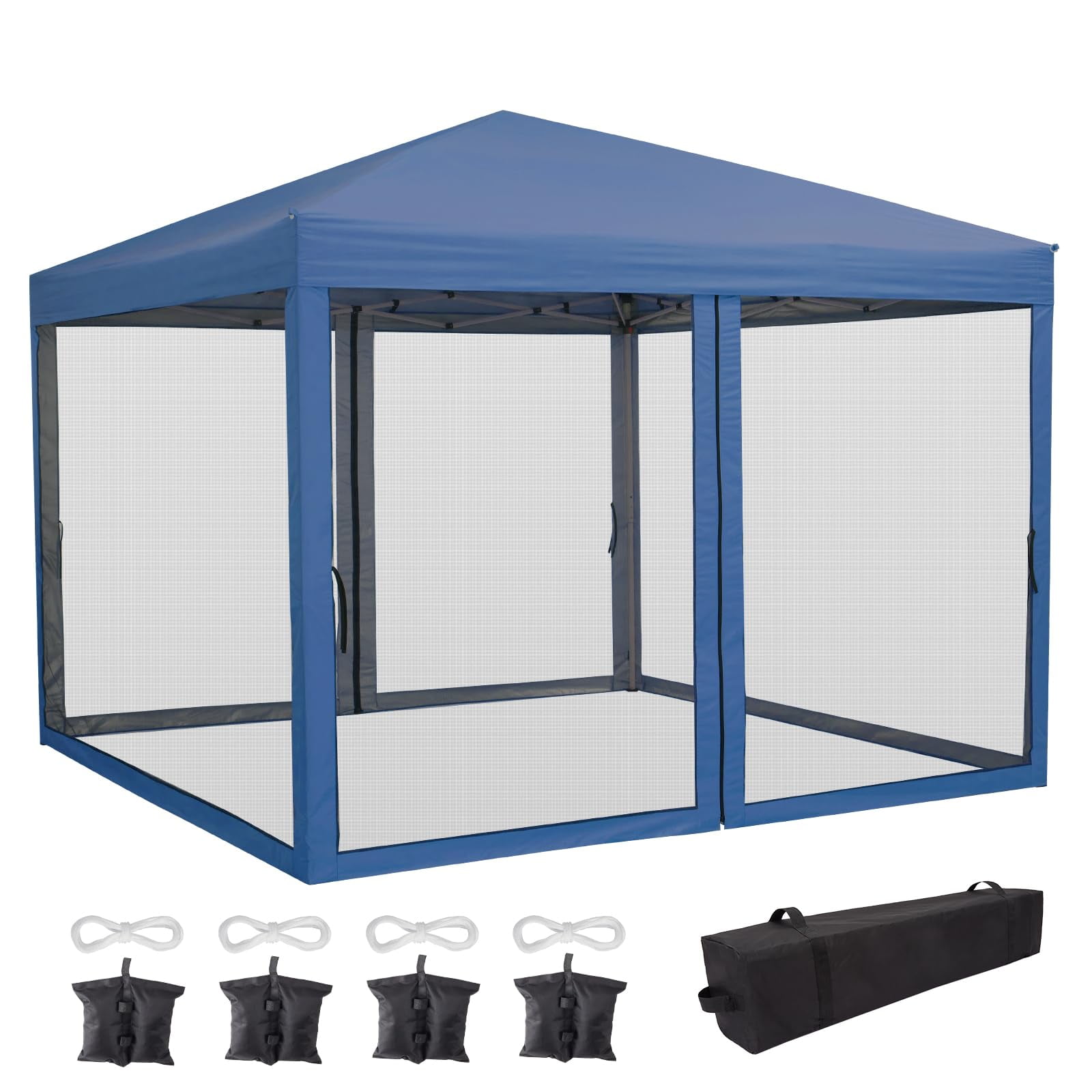 Screen Canopy Studyset 10 x 10 FT Pop Up Canopy,3 Height Adjustable Canopy with ...