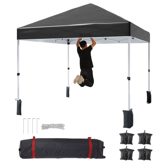 Studyset 10x10ft Pop Up Canopy Tent with Backpack, Waterproof & UV Resistant Outdoor Shelter Portable Beach Tent with One Push Setup, Easy Outdoor Instant Sun Shade Tent for Events, Parties, Camping