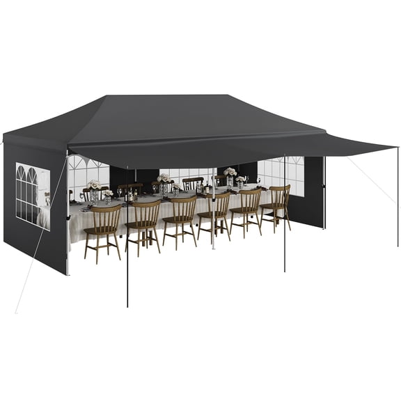 Studyset 10x20 Pop Up Canopy Tent,Commercial Heavy Duty Canopy Tents for Parties with Roller Bag,10x20 Tents with 6 Removable Sidewalls,Upgraded Thickened Legs,6 Sand Bags,Heavy Duty Gazebo for Party