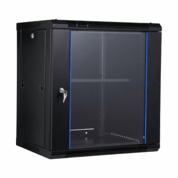 Studyset 12U Wall Mount Network Cabinet - 17.7" Deep Server Rack Enclosure with Locking Glass Door & Removable Side Panels, IT/AV Equipment Rack for Secure Data and Audio-Visual Installations